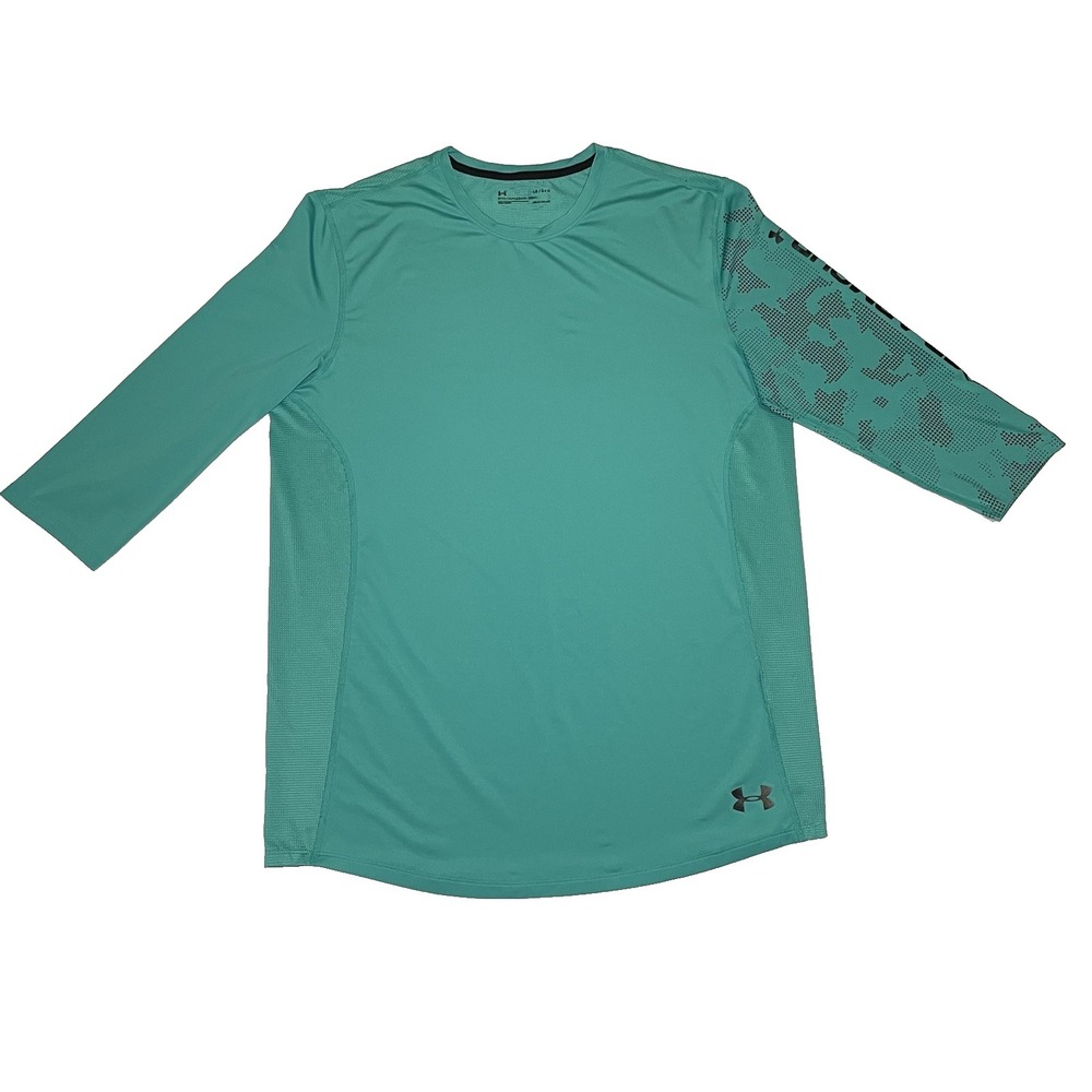 Under Armour Green Heat Gear Mens Fitted Shirt L